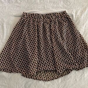Delia's Rabbit Print Skirt Black and Tan Pattern Size S